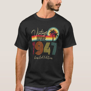 Vintage Juni 1947 75. Geburtstag 75 Jahre alt T-Shirt