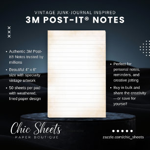 Vintage Junk Journal-inspirierte 3M Post-it® Notiz