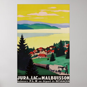 Vintage Jura Lac de Malbuisson Reiseposter Poster