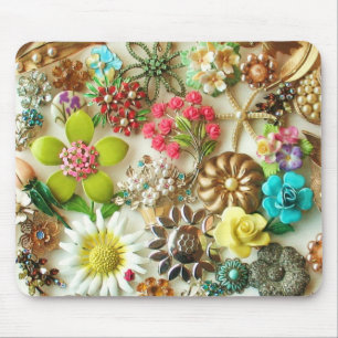 Vintage-Juwelen Blumen-Mauspad Mousepad