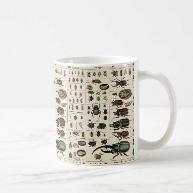 Vintage Käfer-Illustration Kaffeetasse (Rechts)