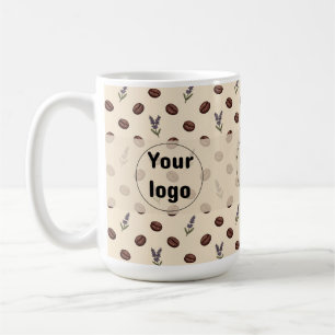 Vintage-Kaffebohnen und Lavendel-Café-Branding Kaffeetasse