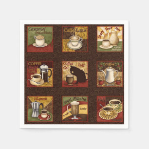 Vintage Kaffee-Anzeigen-Papierservietten Serviette