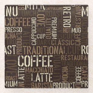 Vintage-Kaffee-Erlebnis Nahtloses Muster Glasuntersetzer