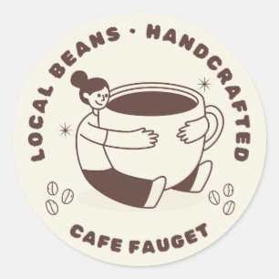 Vintage-Kaffee-Liebhaber-Aufkleber aber zuerst K Runder Aufkleber