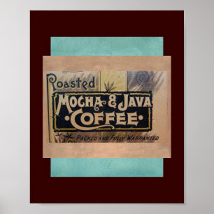 vintage Kaffee-Mocha-Java-Label-Poster Poster