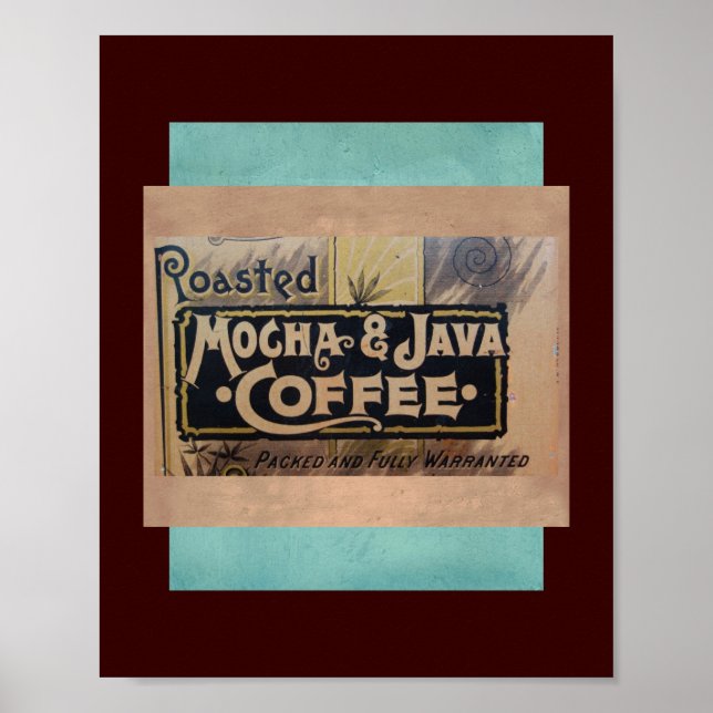 vintage Kaffee-Mocha-Java-Label-Poster Poster (Vorne)