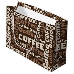 Vintage-Kaffee-Typografie-Muster (1) Große Geschenktüte