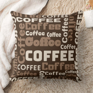Vintage-Kaffee-Typografie-Muster (1) Kissen