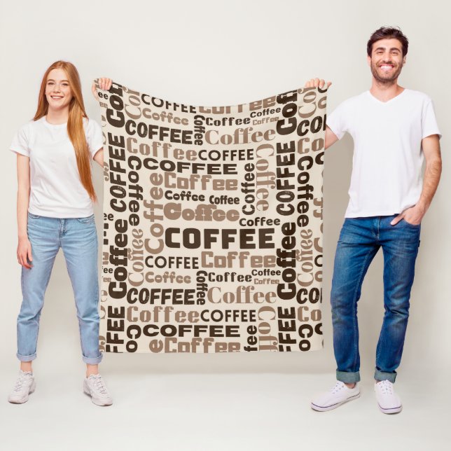 Vintage-Kaffee-Typografie-Muster (2) Fleecedecke (Beispiel)