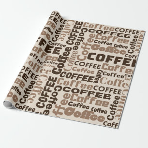 Vintage-Kaffee-Typografie-Muster (2) Geschenkpapier