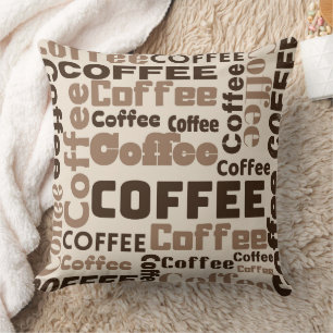 Vintage-Kaffee-Typografie-Muster (2) Kissen