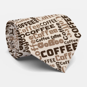 Vintage-Kaffee-Typografie-Muster (2) Krawatte