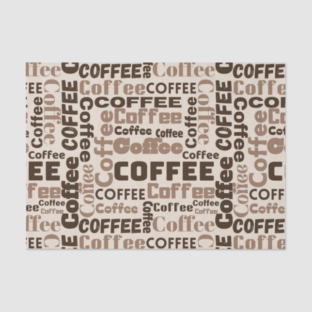Vintage-Kaffee-Typografie-Muster (2) Seidenpapier (Vorderseite)