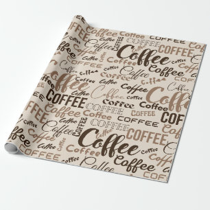 Vintage-Kaffee-Typografie-Muster (4) Geschenkpapier