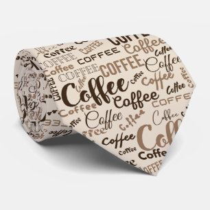 Vintage-Kaffee-Typografie-Muster (4) Krawatte