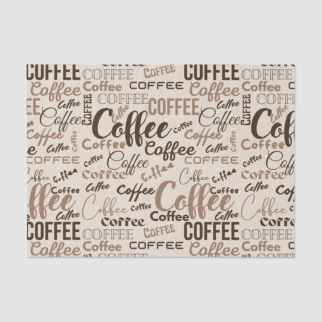 Vintage-Kaffee-Typografie-Muster (4) Seidenpapier (Vorderseite)