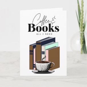 Vintage-Kaffee und Bücher Alles, was ich brauche Karte