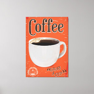 Vintage-Kaffee-Werbeplakat Leinwanddruck