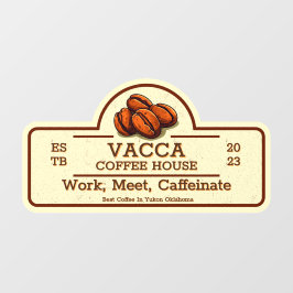 Vintage Kaffeebanken an der Front individuell anpa Fensteraufkleber