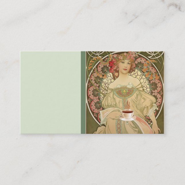 Vintage Kaffeekarte Visitenkarte (Vorderseite)
