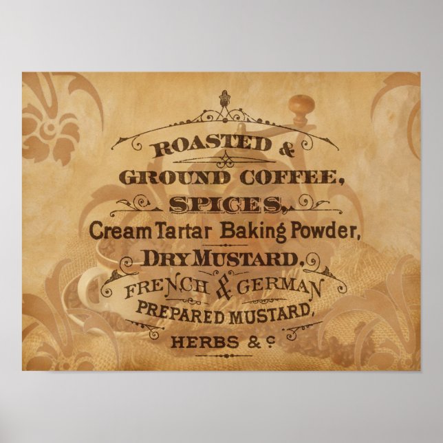 Vintage Kaffeekoffe Poster (Vorne)