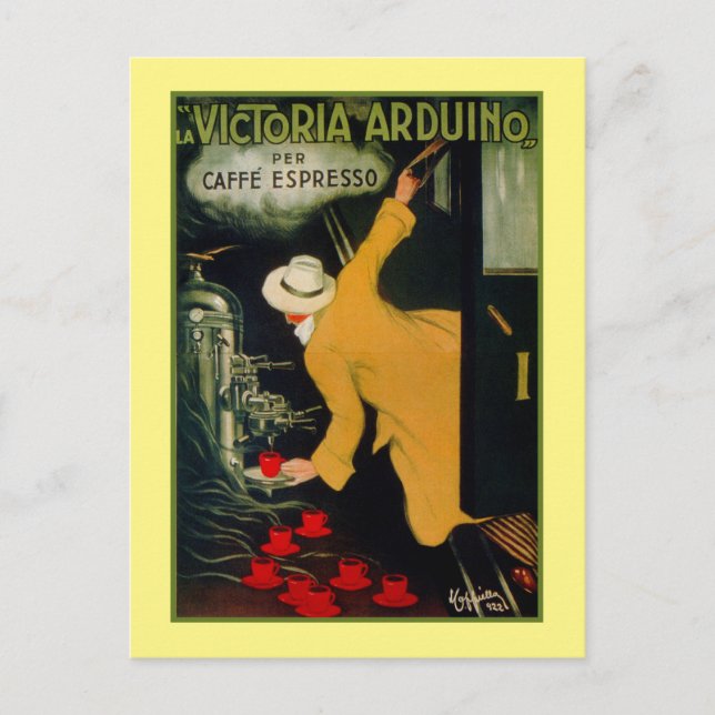 Vintage Kaffeemaschine aus den 20er Jahren Postkarte (Vorderseite)