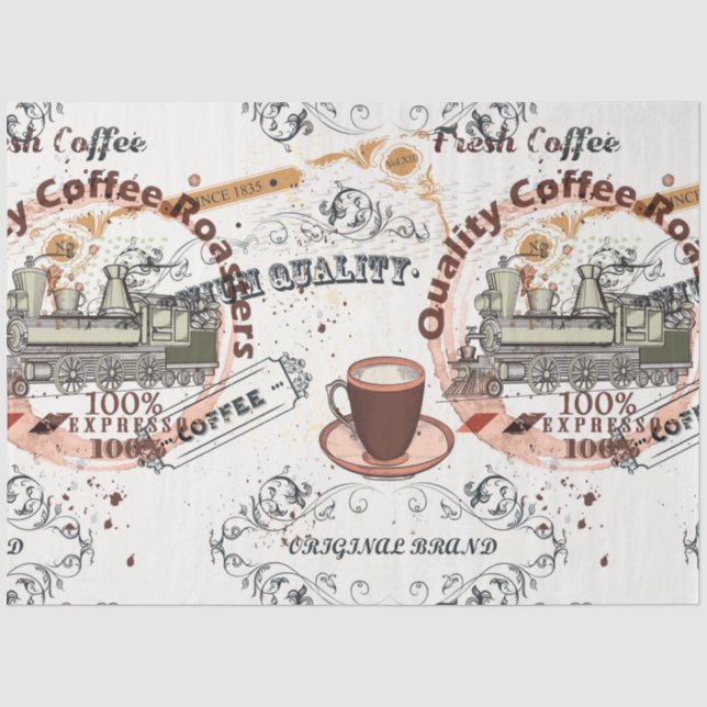 Vintage Kaffeemaschine Seidenpapier (Vorderseite)