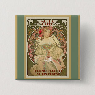 Vintage-Kaffeeplakat Button