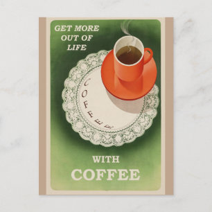 Vintage-Kaffeeplakat Retro Postkarte