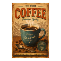 Vintage-Kaffeeplakat-Wandkunst | Retro-Küche