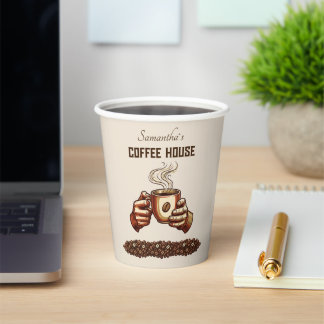 Vintage-Kaffeetasse Benutzerdefinierte Kaffeemarke Pappbecher