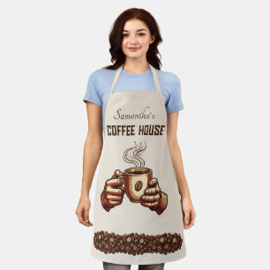 Vintage-Kaffeetasse Benutzerdefinierte Kaffeemarke Schürze