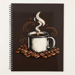 Vintage-Kaffeetasse Notizbuch | Cozy Kaffee Liebha Planer