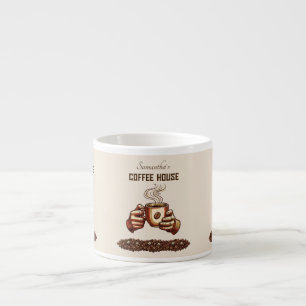Vintage-Kaffeetasse Terrakotta-Café-Branding Espressotasse