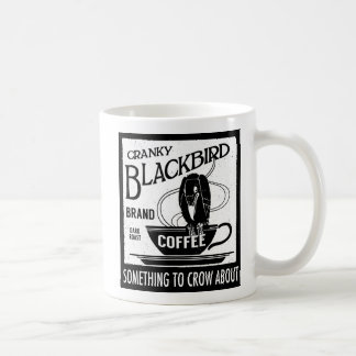 Vintage-Kaffeetassen-Etikett Schwarze Krähe Amsel Tasse