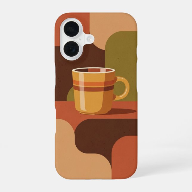 Vintage-Kaffeetassenposter iPhone 16 Hülle (Rückseite)