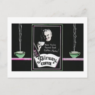 Vintage Kaffeewerbung - 80 Cups pro Pfund Postkarte