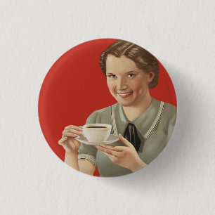 Vintage Kaffeewerbung Button