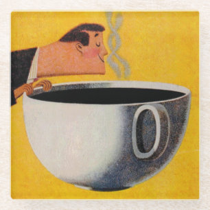 Vintage Kaffeewerbung Glasuntersetzer