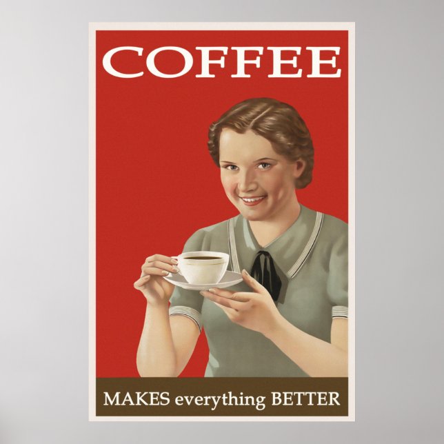 Vintage Kaffeewerbung Poster (Vorne)