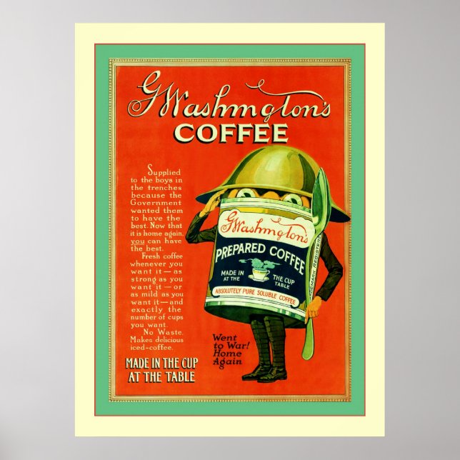 Vintage Kaffeewerbung Poster (Vorne)
