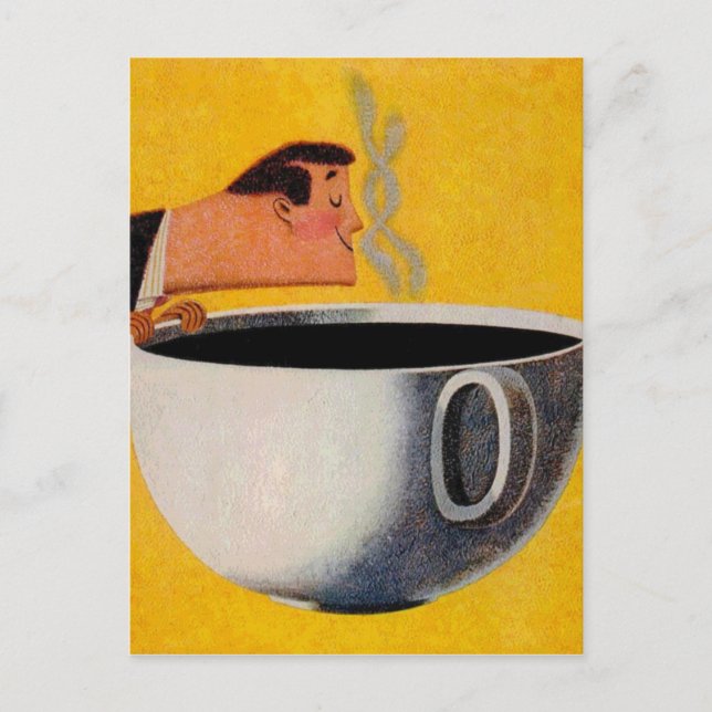 Vintage Kaffeewerbung Postkarte (Vorderseite)