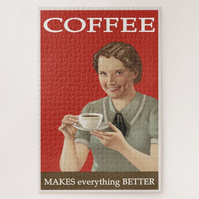 Vintage Kaffeewerbung Puzzle (Vertikal)