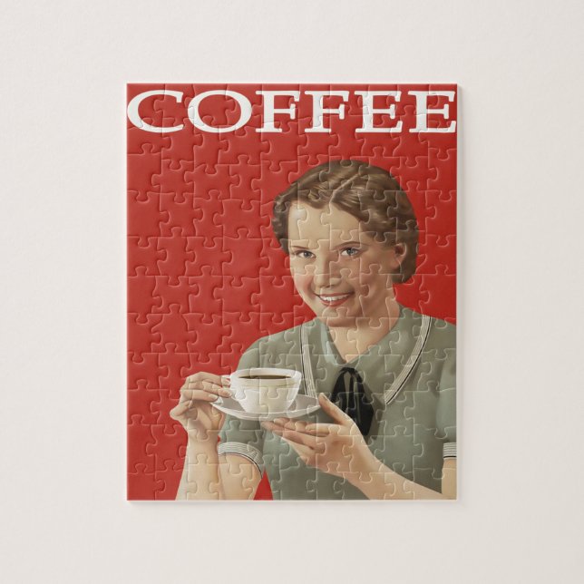 Vintage Kaffeewerbung Puzzle (Vertikal)