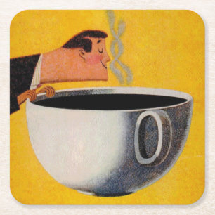 Vintage Kaffeewerbung Rechteckiger Pappuntersetzer