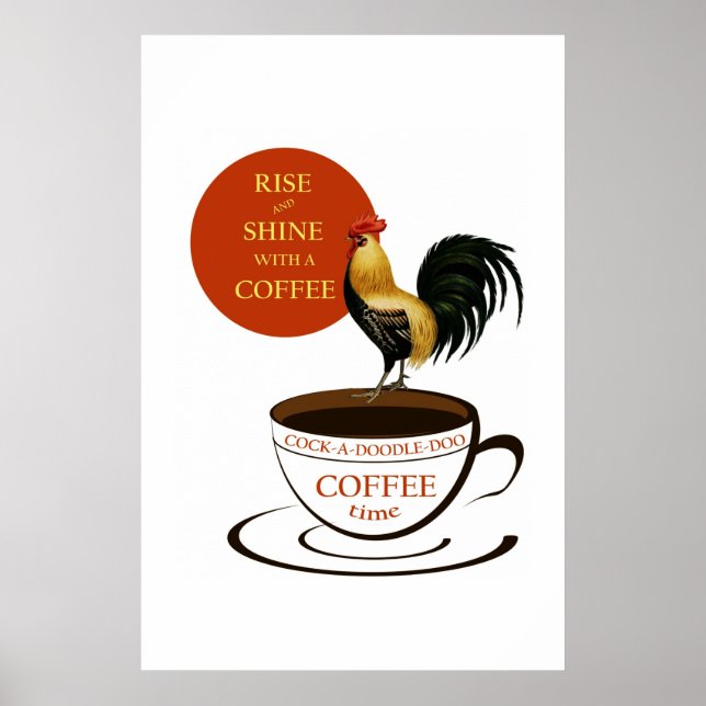 Vintage Kaffeewerbung, Röster und Kaffee-Cup Poster (Vorne)