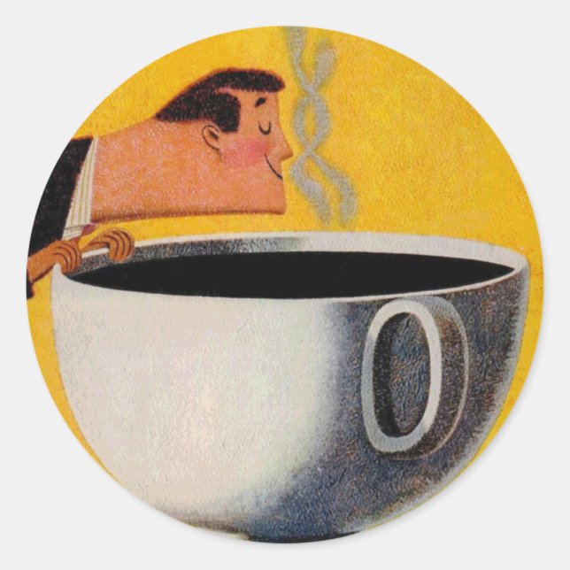 Vintage Kaffeewerbung Runder Aufkleber (Vorderseite)