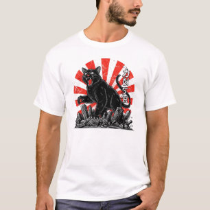 Vintage-Kaiju-Katzenangriff Japanischer Retro-Mo T-Shirt
