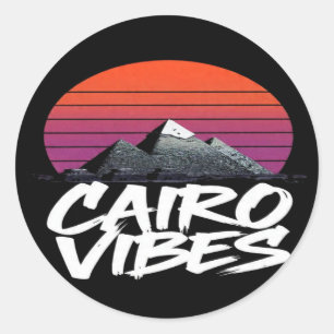 Vintage-Kairo-Vibes   Ägyptischer Streetstyle & Re Runder Aufkleber